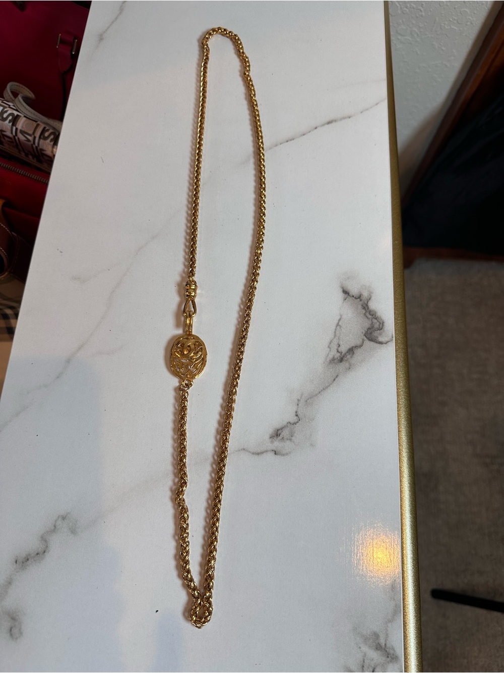 Chanel 24k gold plated necklace
Belt 35"